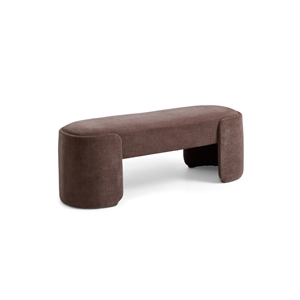 Tracy polstret bænk - Brown stof - Mål: B141 x H49 x D46 cm.